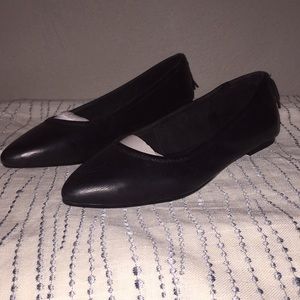 New Frye Regina Black Leather Flats 8M